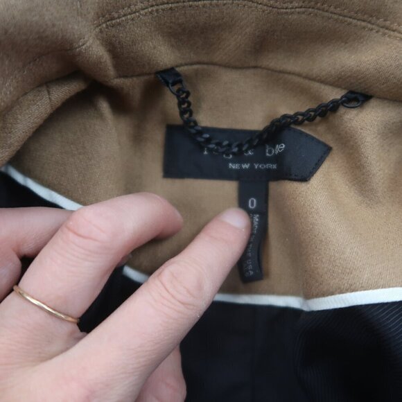 Rag & Bone Duke Double Breasted Wool Blend Blazer Size 0 Camel - Picture 6 of 11